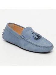 CHARLES & SMITH Skórzane mokasyny "Fred" w kolorze błękitnym rozmiar: 42. Niebieskie botki sznurowane CHARLES & SMITH, bez wzorów, bez obcasa, bez zapięcia. Za 173.99 zł.