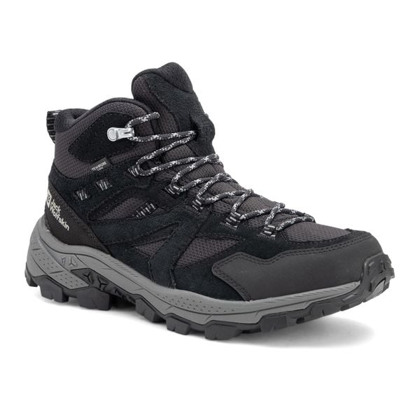 Buty trekkingowe męskie Jack Wolfskin Vojo Tour Texapore Mid. Czarne buty trekkingowe Jack Wolfskin, bez wzorów, bez zapięcia. Za 469.99 zł.