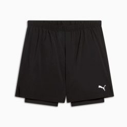 Szorty męskie Puma S WOVEN 2IN1 czarne 52772401 r S. Czarne krótkie spodenki sportowe Puma, m, bez wzorów, z materiału. Za 92.08 zł.