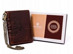 Portfel skórzany Peterson brązowy [DH] PTN N4C-03-HWM-1247. Brązowe portfele Peterson, bez wzorów, ze skóry. Za 97.99 zł.