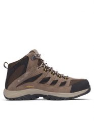 Columbia Trekkingi Crestwood Mid Waterproof 2100641 Brązowy. Brązowe botki sznurowane Columbia, bez wzorów, z materiału, bez obcasa, bez zapięcia. Za 449.99 zł.