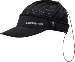 Czapka letnia ochrona przeciwsłoneczna ROCKBROS. Czarne czapki z daszkiem ROCKBROS, na lato, bez wzorów, z bawełny. Za 63.60 zł.
