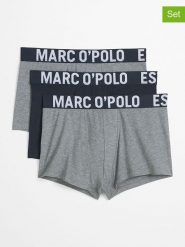 Marc O´Polo Bokserki (3 pary) w kolorze granatowo-szarym rozmiar: L. Niebieskie bokserki l, bez wzorów. Za 119.12 zł.