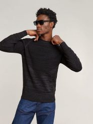 G-Star Sweter w kolorze czarnym rozmiar: L. Czarne swetry nierozpinane G-Star, l, bez wzorów, z bawełny, bez kołnierzyka, bez ramiączek. Za 185.76 zł.