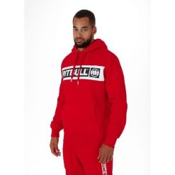 Bluza męska Pitbull z kapturem Sherwood. Czerwone bluzy PITBULL, m, bez wzorów, z kapturem. Za 239.00 zł.