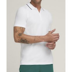 Koszulka męska Wilson Team Seamless Polo 2.0. Białe koszulki polo Wilson, m, bez wzorów, bez kołnierzyka, bez ramiączek, tenisowe. Za 313.50 zł.