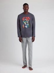 Star Wars Piżama w kolorze antracytowym rozmiar: XL. Czarne piżamy Star Wars, xl, bez wzorów, z bawełny, bez ramiączek. Za 165.99 zł.