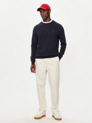 Tommy Hilfiger Sweter MW0MW14748 Granatowy Regular Fit. Niebieskie swetry rozpinane Tommy Hilfiger, m, bez wzorów, z bawełny, bez kołnierzyka, bez ramiączek. Za 379.99 zł.