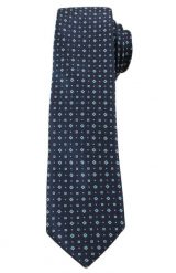 Elegancki Krawat Męski w Drobny Wzór - 6 cm - Angelo di Monti- Stonowany, Granatowy. Niebieskie krawaty i muchy Angelo di Monti, bez wzorów. Za 45.00 zł.