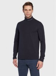 Tommy Hilfiger Golf Logo MW0MW28787 Granatowy Slim Fit. Niebieskie golfy Tommy Hilfiger, m, bez wzorów, z bawełny, bez kołnierzyka, bez ramiączek. Za 299.99 zł.