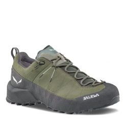 Buty trekkingowe Salewa Wildfire Leather 2 GTX. Czarne buty turystyczne Salewa, bez wzorów, z gore-texu, bez zapięcia, trekkingowe, gore-tex. Za 773.00 zł.