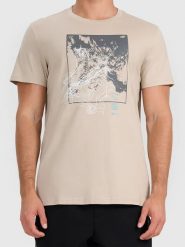 4F Koszulka w kolorze beżowym rozmiar: L. Brązowe bezrękawniki 4F, l, bez wzorów, z bawełny, bez kołnierzyka, bez ramiączek. Za 48.28 zł.