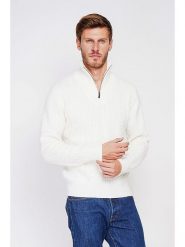 C& Jo Sweter w kolorze białym rozmiar: 50. Białe swetry nierozpinane C& Jo, bez wzorów, ze splotem, bez kołnierzyka, bez ramiączek. Za 152.99 zł.