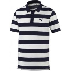 Puma Koszulka Polo Ess Striped Pique Polo Peacoat White M. Koszulki polo marki Puma. W wyprzedaży za 99.00 zł.