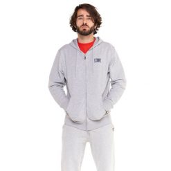 Bluza z bawełna z kaptur na siłownia na czas wolny. Szare bluzy LEONE 1947 APPAREL, bez wzorów, z bawełny, bez kaptura. W wyprzedaży za 149.08 zł.