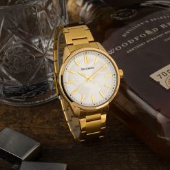 Zegarek męski bransoleta duży solidny złoty glob premium Beltimore BT01. Żółte zegarki złote. Za 149.99 zł.