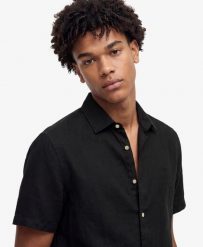 Superdry Riviera koszula lniana krótki rękaw — 100% len, relaxed fit. Niebieskie koszule Superdry, na lato, s, bez wzorów, ze lnu, bez kołnierzyka, bez ramiączek. Za 344.20 zł.