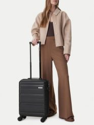 GINO ROSSI Walizka kabinowa CEO-GIN-S-005-BLACK Czarny. Czarne walizki Gino Rossi, bez wzorów. Za 259.99 zł.