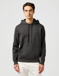MESKA BLUZA WRANGLER SIGN OFF HOODIE FADED BLACK 112364289. Czarne bluzy Wrangler, m, bez wzorów, bez kaptura. Za 159.99 zł.