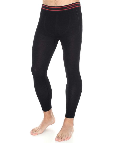 Legginsy wełniane z długą nogawką męskie Brubeck ACTIVE WOOL. Czarne legginsy długie sportowe Brubeck, m, bez wzorów, z poliamidu, trekkingowe. Za 183.49 zł.