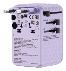 Uniwersalny zasilacz podróżny Verbatim Charge 'N' Travel 100 W z wysuwanym kablem fioletowy. Fioletowe powerbanki Verbatim. Za 230.99 zł.