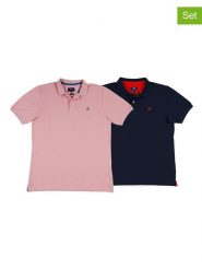 The Time of Bocha Koszulki polo (2 szt.) w kolorze granatowym i jasnoróżowym rozmiar: L. Niebieskie koszulki polo The Time of Bocha, l, bez wzorów, z bawełny, bez kołnierzyka, bez ramiączek. Za 165.99 zł.