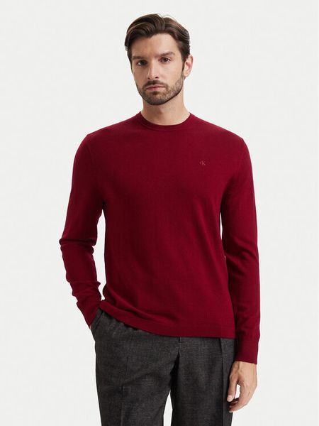 Calvin Klein Sweter LV04LB305G Czerwony ciemny Regular Fit. Czerwone swetry rozpinane CALVIN KLEIN, m, bez wzorów, z wełny, bez kołnierzyka, bez ramiączek. Za 489.99 zł.