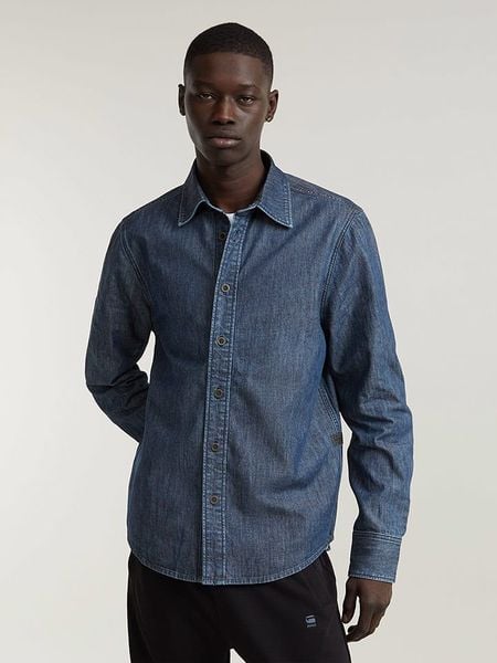 G-Star Koszula dżinsowa w kolorze niebieskim rozmiar: L. Niebieskie koszule G-Star, l, bez wzorów, z bawełny, bez kołnierzyka, bez ramiączek. Za 148.96 zł.