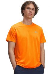 Under Armour Koszulka "Launch" w kolorze pomarańczowym do biegania rozmiar: XL. Pomarańczowe t-shirty sportowe Under Armour, bez wzorów, z materiału, bez ramiączek, do biegania. Za 69.99 zł.