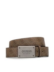 Guess Pasek Męski BM7778 P3435 Beżowy. Brązowe paski Guess, z aplikacjami, ze skóry. Za 199.99 zł.
