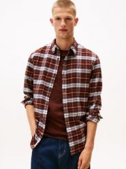 Tommy Jeans koszula casual Mężczyźni Regular Fit Bawełna brązowy, L. Brązowe koszule Tommy Jeans, l, bez wzorów, z bawełny, bez kołnierzyka, bez ramiączek. Za 279.95 zł.