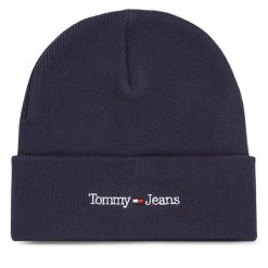 Czapka Tommy Jeans. Niebieskie czapki zimowe Tommy Jeans, bez wzorów, z jeansu. Za 159.99 zł.