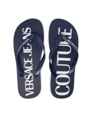 Versace Jeans Couture Japonki 80YA3SQ7 ZSS81 Granatowy. Niebieskie japonki Versace Jeans Couture, bez wzorów, z jeansu. Za 249.99 zł.