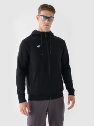 4F Bluza dresowa rozpinana z kapturem męska - czarna XXL. Czarne bluzy 4F, m, bez wzorów, z bawełny, z kapturem. Za 189.99 zł.
