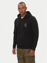 Aeronautica Militare Bluza 251FE1974F459 Czarny Regular Fit. Czarne bluzy Aeronautica Militare, m, bez wzorów, z bawełny, bez kaptura. Za 459.99 zł.