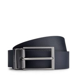 Pasek Męski BOSS. Niebieskie paski Boss, bez wzorów. Za 489.99 zł.