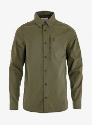 Koszula turystyczna Fjallraven Abisko Hike Shirt LS. Zielone koszule Fjällräven, m, bez wzorów, z materiału, bez kołnierzyka, bez ramiączek. Za 395.99 zł.