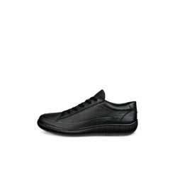 Błyszczące skórzane trampki Ecco Soft Zero. Czarne trampki ecco, l, bez wzorów, bez zapięcia. Za 638.15 zł.