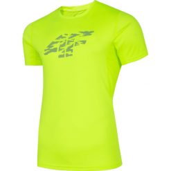 Koszulka do biegania męska TSMF204 - soczysta zieleń neon. Bielizna termoaktywna marki 4F. Za 79.99 zł.