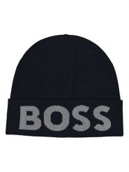 Hugo Boss Fashion Czapka beanie "Kallivan" w kolorze granatowym rozmiar: onesize. Niebieskie czapki zimowe Hugo Boss Fashion, bez wzorów, ze skóry. Za 96.37 zł.