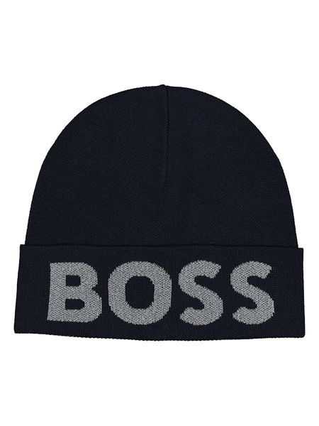 Hugo Boss Fashion Czapka beanie "Kallivan" w kolorze granatowym rozmiar: onesize. Niebieskie czapki zimowe Hugo Boss Fashion, bez wzorów, ze skóry. Za 186.45 zł.