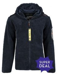 Geographical Norway Kurtka polarowa w kolorze granatowym rozmiar: L. Niebieskie kurtki Geographical Norway, l, bez wzorów, z polaru, bez kaptura. Za 177.45 zł.