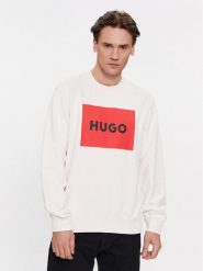 Hugo Bluza Duragol222 50467944 Biały Regular Fit. Białe bluzy Hugo, m, bez wzorów, z bawełny, bez kaptura. Za 219.99 zł.
