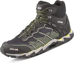 Buty turystyczne męskie Meindl Houston Mid Gore-Tex. Szare buty turystyczne MEINDL, bez wzorów, z gore-texu, bez zapięcia, do biegania, gore-tex. Za 845.91 zł.
