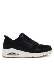 Skechers Sneakersy Uno-Banksia 183022/BLK Czarny. Czarne buty sportowe casual Skechers, bez wzorów, ze skóry, bez zapięcia. Za 289.99 zł.