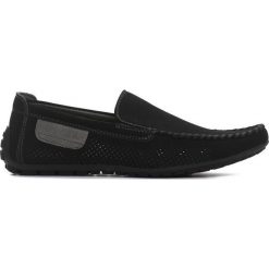 Czarne Mokasyny Put In Order. Czarne eleganckie półbuty Born2be, bez wzorów, z nubiku, bez obcasa, na płaskiej podeszwie, bez zapięcia. Za 109.99 zł.