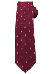 Bordowy Elegancki Krawat -Angelo di Monti- 6 cm, Męski, Różowy Wzór Paisley. Czerwone krawaty i muchy Angelo di Monti, bez wzorów. Za 45.00 zł.