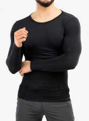 Bluza termoaktywna męska Brubeck Comfort Wool LS. Czarne bielizna termoaktywna Brubeck, l, bez wzorów, z elastanu, bez ramiączek. Za 186.99 zł.