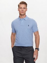 Polo Ralph Lauren Polo 710666998007 Niebieski Custom Slim Fit. Niebieskie koszulki polo Polo Ralph Lauren, m, bez wzorów, z bawełny, bez kołnierzyka, bez ramiączek. Za 379.99 zł.