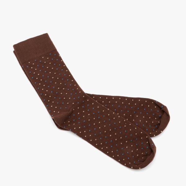 Brązowe skarpety męskie w kropki. Brązowe skarpety Ryłko, bez wzorów, z bawełny. Za 24.99 zł.